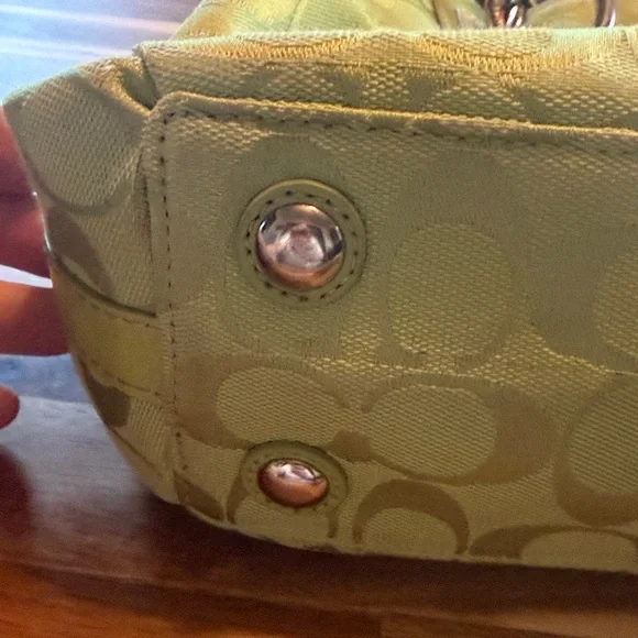 Coach Lime Green Signature Shoulder Bag - Picture 10 of 16